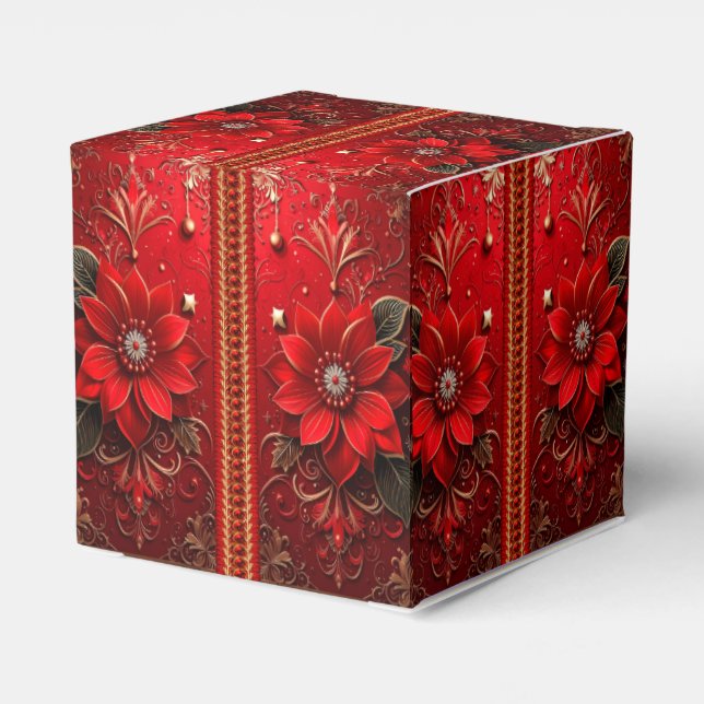 Caixa de Favoritos de Férias com Flor Vermelha (Verso)