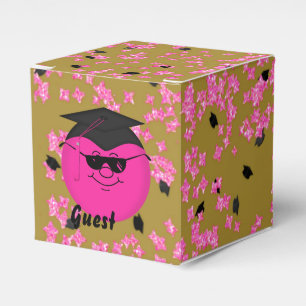 Caixa de Favoritos de Graduação Rosa Confetti-Sq