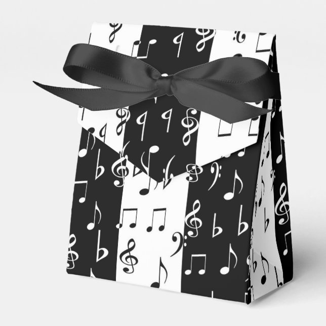 Caixa de Favoritos de Listras Musicais Pretas e Br (Frente)