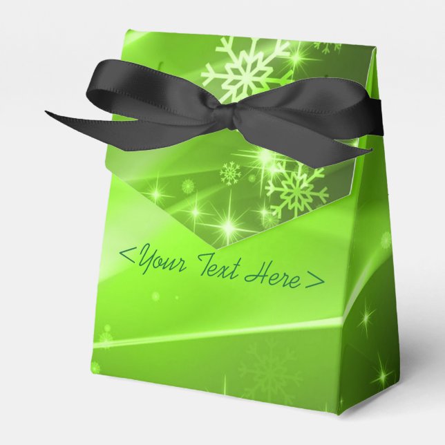 Caixa de Favoritos de Natal com Floco de Neve Verd (Frente)