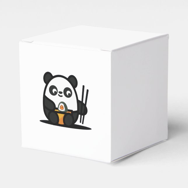 Caixa de Favoritos de Papel Sushi Panda, Retire 2x (Frente)