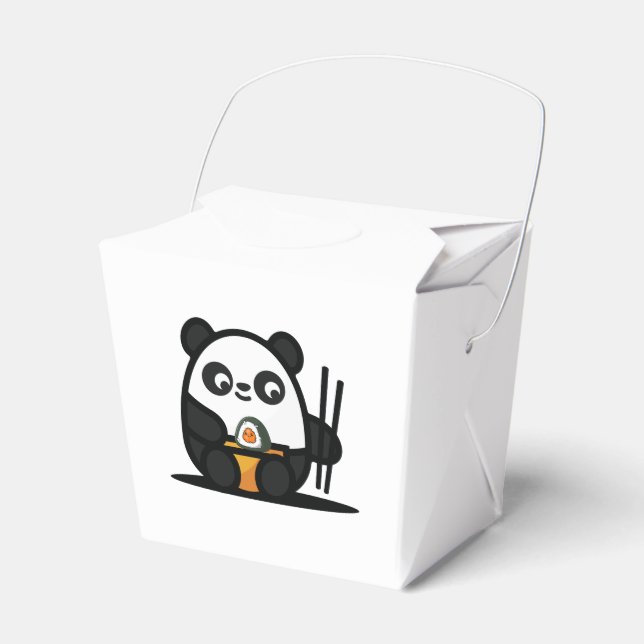 Caixa de Favoritos de Papel Sushi Panda, Retire 2x (Frente)