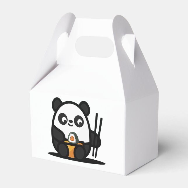 Caixa de Favoritos de Papel Sushi Panda, Retire 2x (Frente)
