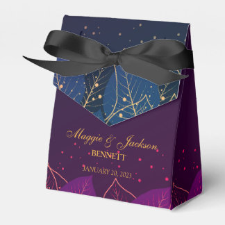 Caixa de Favoritos Delicar Roxo e Folhas Douradas