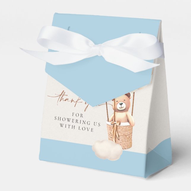 Caixa de Favoritos do Bear Balloons Blue Brown Cre (Frente)