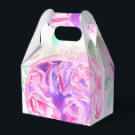 Caixa de Favoritos do Bolo de Casamento Floral Ros<br><div class="desc">Bonito rosa rosa Flores Florais Caixas de Favor de Bolo Casado,  Totalmente Personalizável. Projetado a partir de uma das minhas pinturas aquáticas.</div>