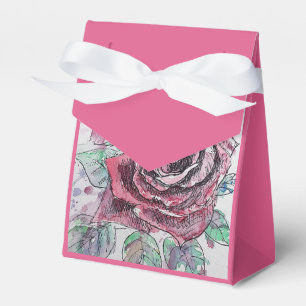Caixa de Favoritos do bolo de Rosa vermelha e de m