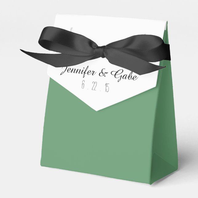 Caixa de Favoritos do Casamento Branco e Preto Ver (Frente)