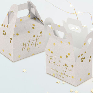 Caixa de Favoritos do Casamento de Confetti Dourad