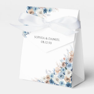 Caixa de Favoritos do Casamento Floral Blue Boho