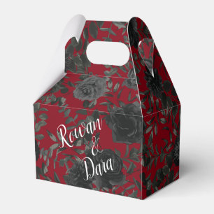 Caixa de Favoritos do Casamento Gótico Rosa Verme