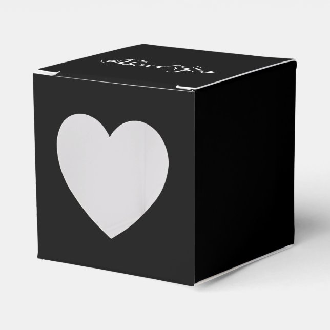 Caixa de Favoritos do Casamento Negro Elegante (Frente)
