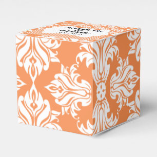 Caixa de Favoritos do Casamento tema damasco branc