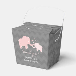 Caixa de Favoritos do Chá de fraldas Elefante Rosa