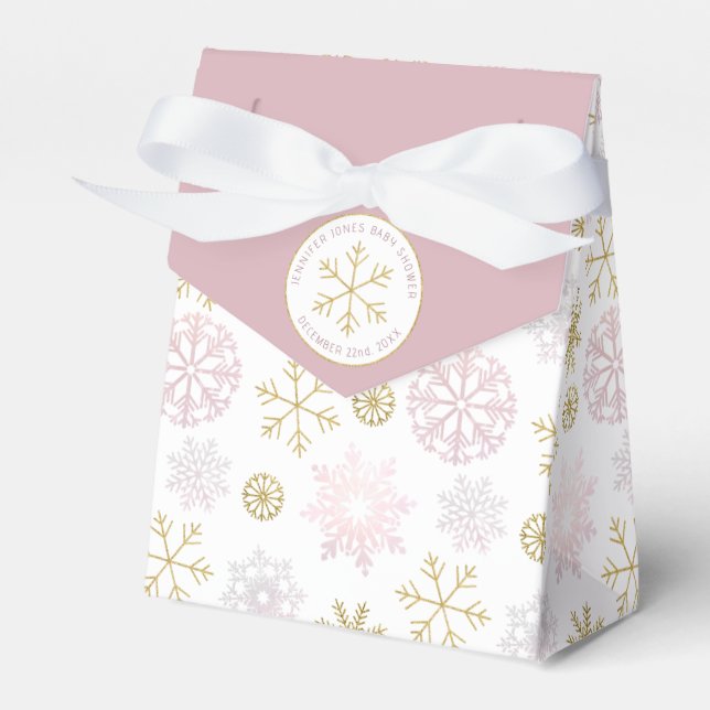 Caixa de Favoritos do Chá de fraldas Snowflake Cor (Frente)