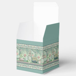 Caixa de Favoritos do Chá e Rosas do Teal Vintage