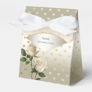 Caixa de Favoritos do Coração Dourado das Rosas Br