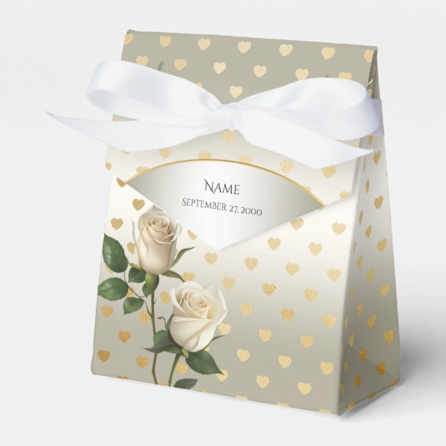 Caixa de Favoritos do Coração Dourado das Rosas Br (Frente)