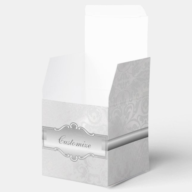 Caixa de Favoritos do Cubo Damasco Branco Silvery  (Aberto)
