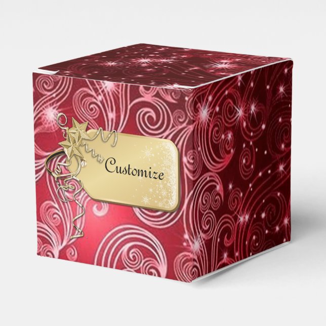 Caixa de Favoritos do Cubo dos Swirls & Stars Verm (Frente)