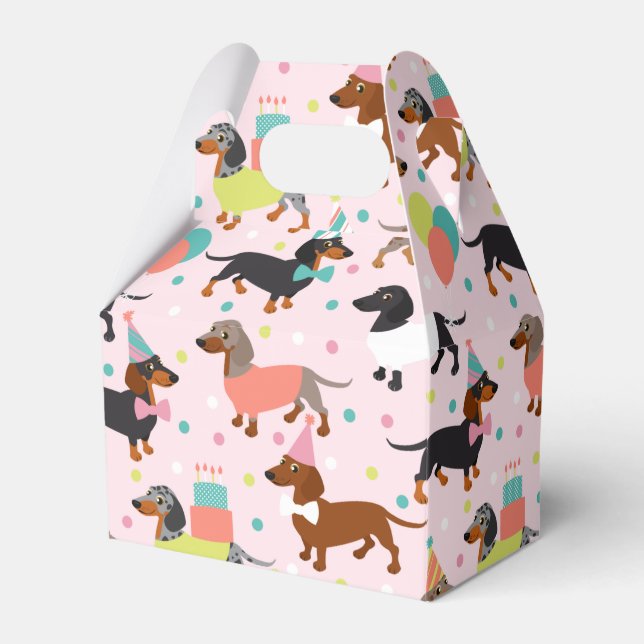 Caixa de Favoritos do Dachshund Birthday (Frente)
