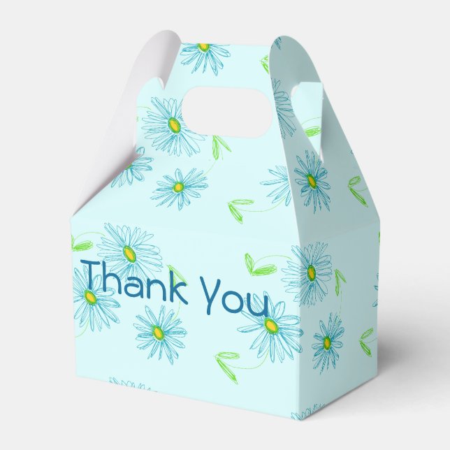 Caixa de Favoritos do Designer Floral Azul Airy (Frente)