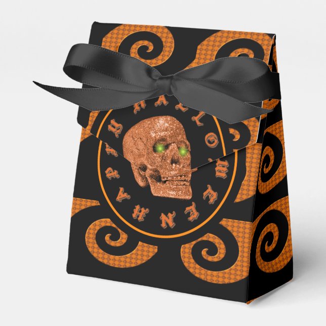 Caixa de Favoritos do Feliz Halloween Glitter Skul (Frente)
