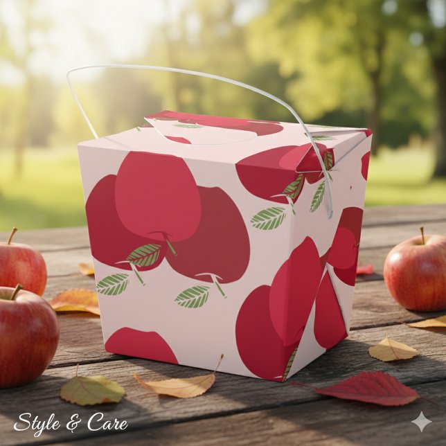 Caixa de Favoritos do Padrão da Apple para Ofertas (Apple Pattern Take Out Favor Box for Party Gifts)