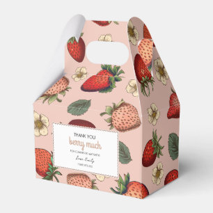 Caixa de Favoritos do Padrão de Morango Rosa Vinta