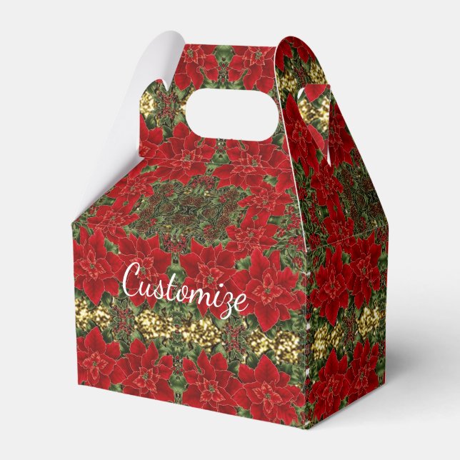 Caixa de Favoritos do Padrão de Poinsettia Vermelh (Frente)