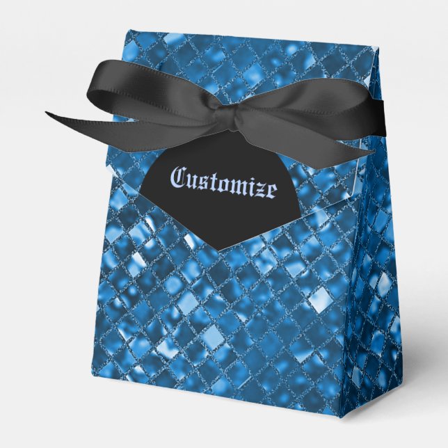 Caixa de Favoritos do Padrão Mosaico Azul Espumant (Frente)