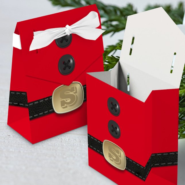 Caixa de Favoritos do Partido dos Papais noeis Elf (Fun and festive favor box with space for your initial)