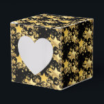 Caixa de Favoritos do Partido Dourado às Estrelas<br><div class="desc">Caixa de favores do partido mostrada em impressão de estrelas de ouro festivas. Preto Colorido Personalize este item ou comprar como está. Imagem do stock</div>