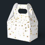Caixa de Favoritos do Partido Dourado às Estrelas<br><div class="desc">Caixa de favoritos do partido mostrada em um ouro festivo das estrelas impressão design. Cor Branco Personalize este item ou comprar como está. Imagem do stock</div>