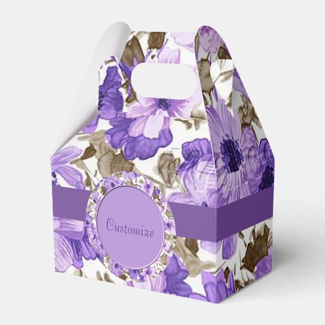 Caixa de Favoritos Floral bonito Roxo e Branco (Frente)