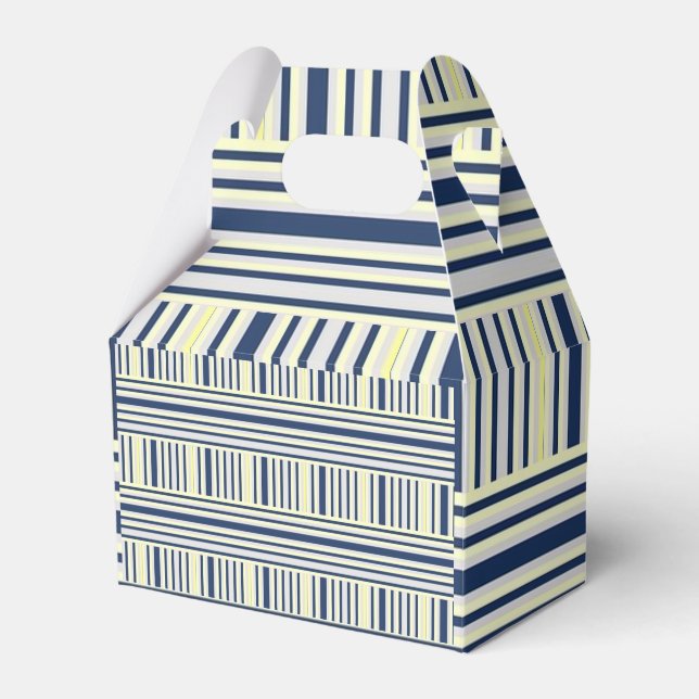 Caixa de Favoritos Gable Stripe Azul e Amarelo Bra (Frente)
