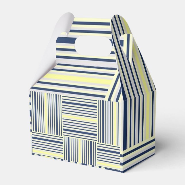 Caixa de Favoritos Gable Stripe Azul e Amarelo Bra (Frente)