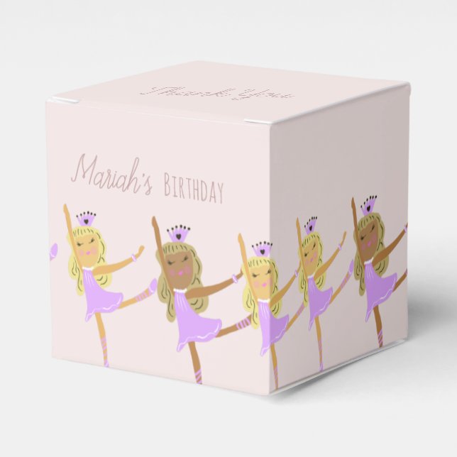 Caixa de Favoritos Rosa de Bailarinas do Aniversár (Frente)