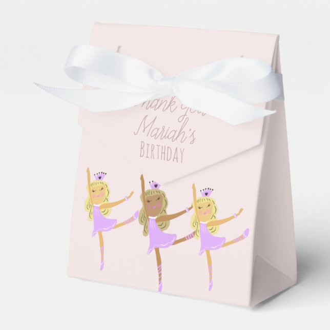 Caixa de Favoritos Rosa de Bailarinas do Aniversár (Frente)