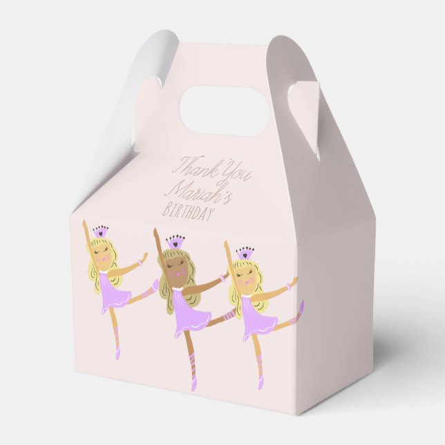 Caixa de Favoritos Rosa de Bailarinas do Aniversár (Frente)