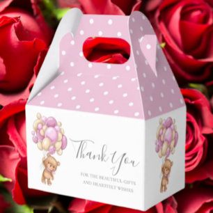 Caixa de Favoritos Rosa do Balão de Ursinhos para 