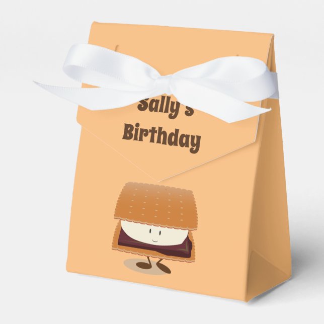 Caixa de Favoritos Smiling S'more com Palavras (Frente)