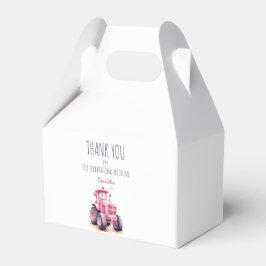 Caixa de Gable de Birthday com Trator Rosa Editáve