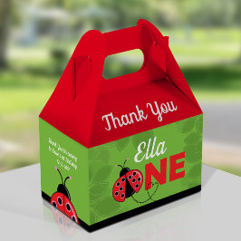 Caixa de Gable do primeiro aniversario de Ladybug