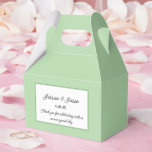 Caixa de Guloseimas para Festa<br><div class="desc">A caixa de lembrancinhas para festa é mostrada em uma cor verde sage elegante.
Personalize este item e altere o texto de exemplo para o seu.
Dica: Basta adicionar suas ótimas guloseimas e acrescentar uma fita festiva.</div>