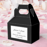 Caixa de Guloseimas para Festa<br><div class="desc">A caixa de lembrancinhas para festa é mostrada em uma cor preta elegante.
Personalize este item e altere o texto de exemplo para o seu.
Dica: Basta adicionar suas ótimas guloseimas e adicionar uma fita festiva.</div>