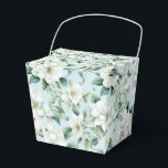 Caixa de guloseimas para festa floral branca<br><div class="desc">Caixa de lembrancinha é mostrada com uma linda estampa floral branca.</div>