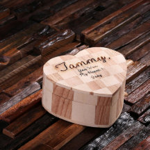 Caixa de Joias Grandes com Forma de Coração Gravad