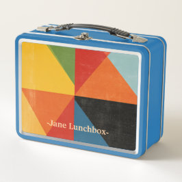 Caixa de Lanche de Metal Personalizada Geométrica