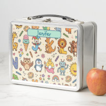 Caixa de lanche personalizada Alphaland Kids Beigh